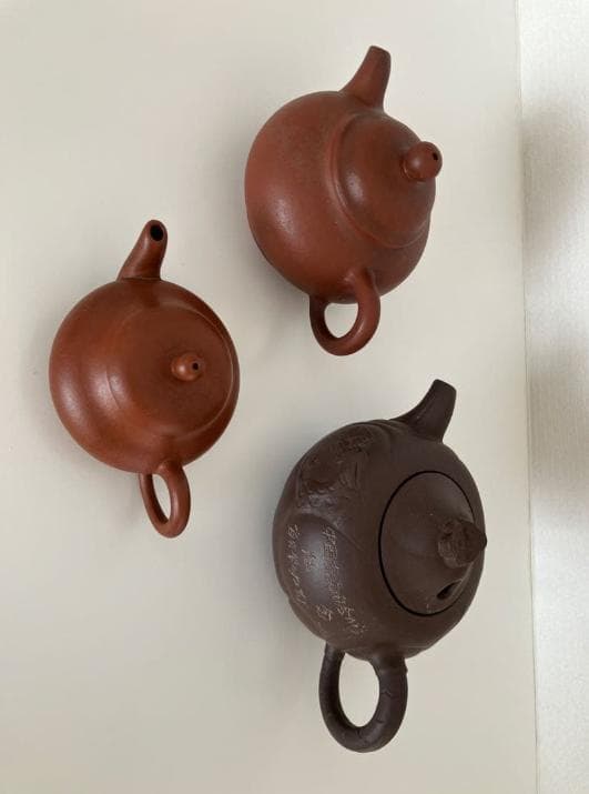 急須3点まとめ売り 山田勇太朗 藻掛け丸型急須 急須 横手急須 - Sazen Tea