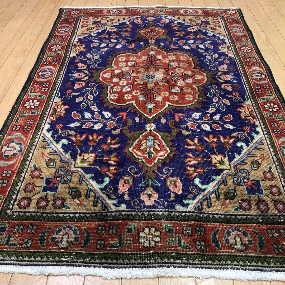 ペルシャ絨毯 ヴィンテージラグ 147×97cm 手織り オールドpersia