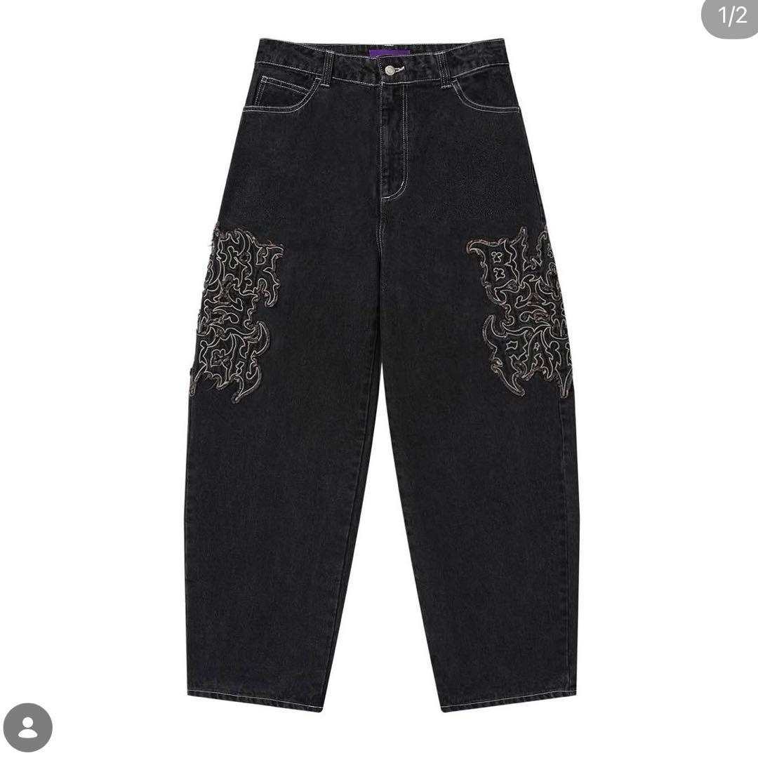 パンツ blackeyepach LLOGO EXTRA BAGGY JEANS STENCIL LOGO EXTRA BAGGY JEANS BLACK – BlackEyePatch