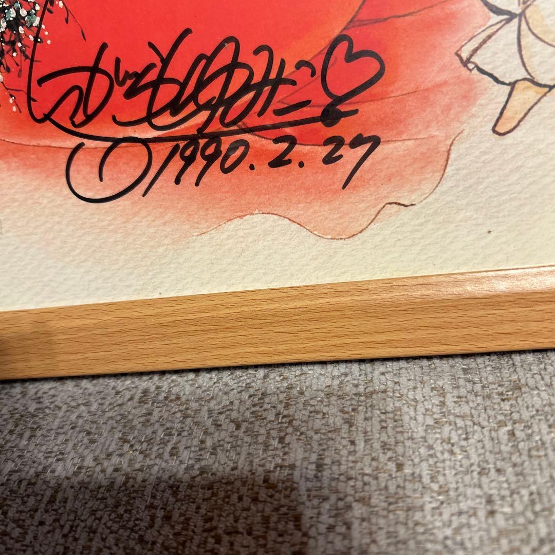 いがらしゆみこ　 サイン入りイラスト 1990年作品　サイズ29✖️39cm