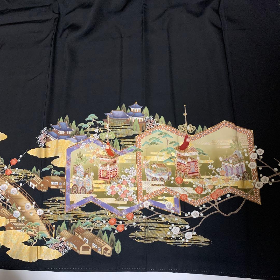 さち様専用 美品 正絹 黒留袖 五つ紋 金彩 舞鶴 6点セット - メルカリ