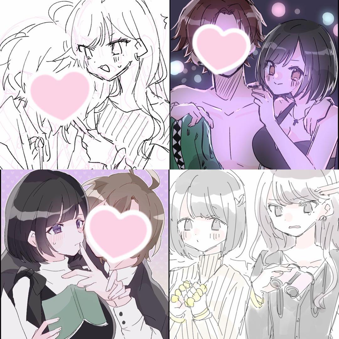 受付中/最短3日】イラストオーダー 夢絵 コテ同 アイコン ポストカード