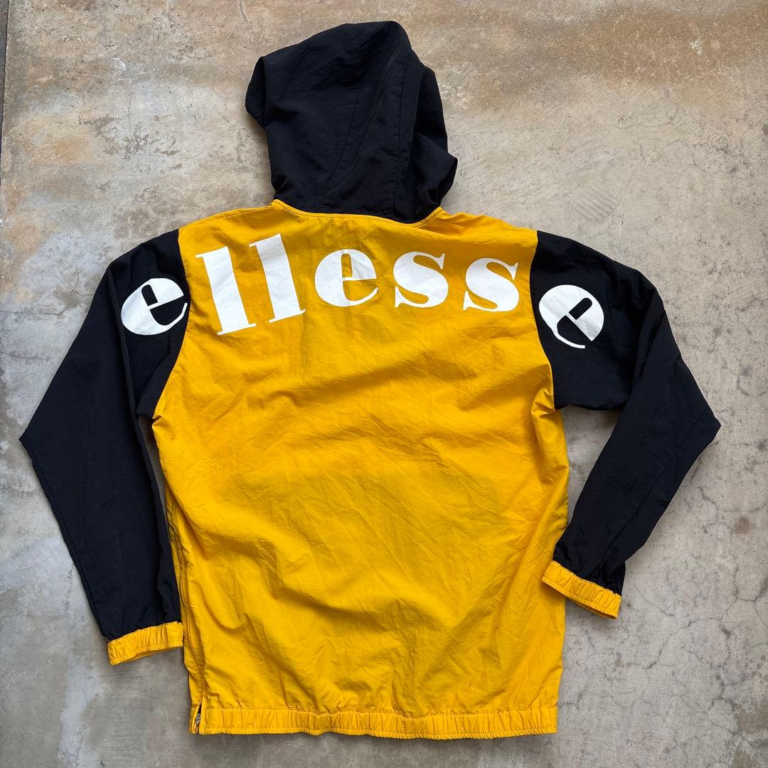ellesse アノラックパーカー ナイロンジャケット 黄×黒 ナイロン