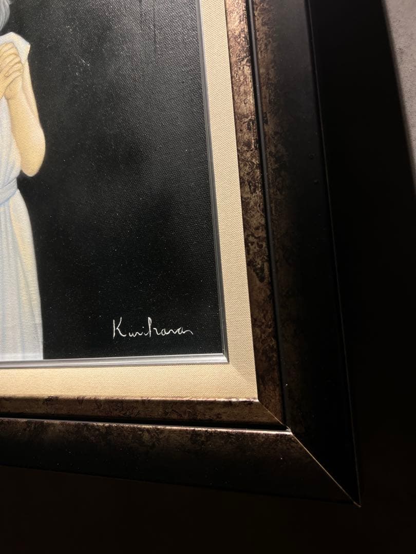 美品 栗原喜依子【祈り】肉筆油彩画 直筆サインあり - メルカリ