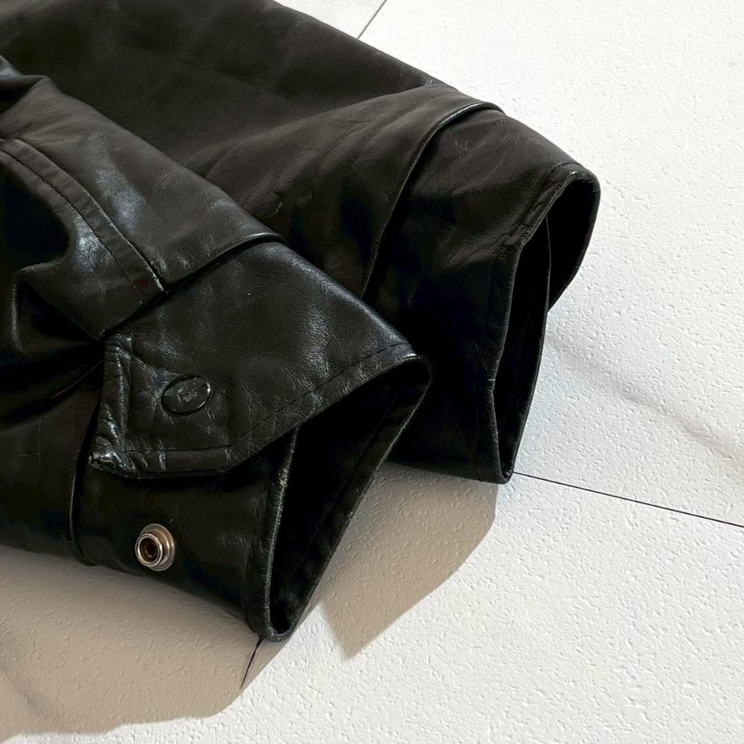 希少70s ヴィンテージ スタジャン 袖レザー ウールメルトン