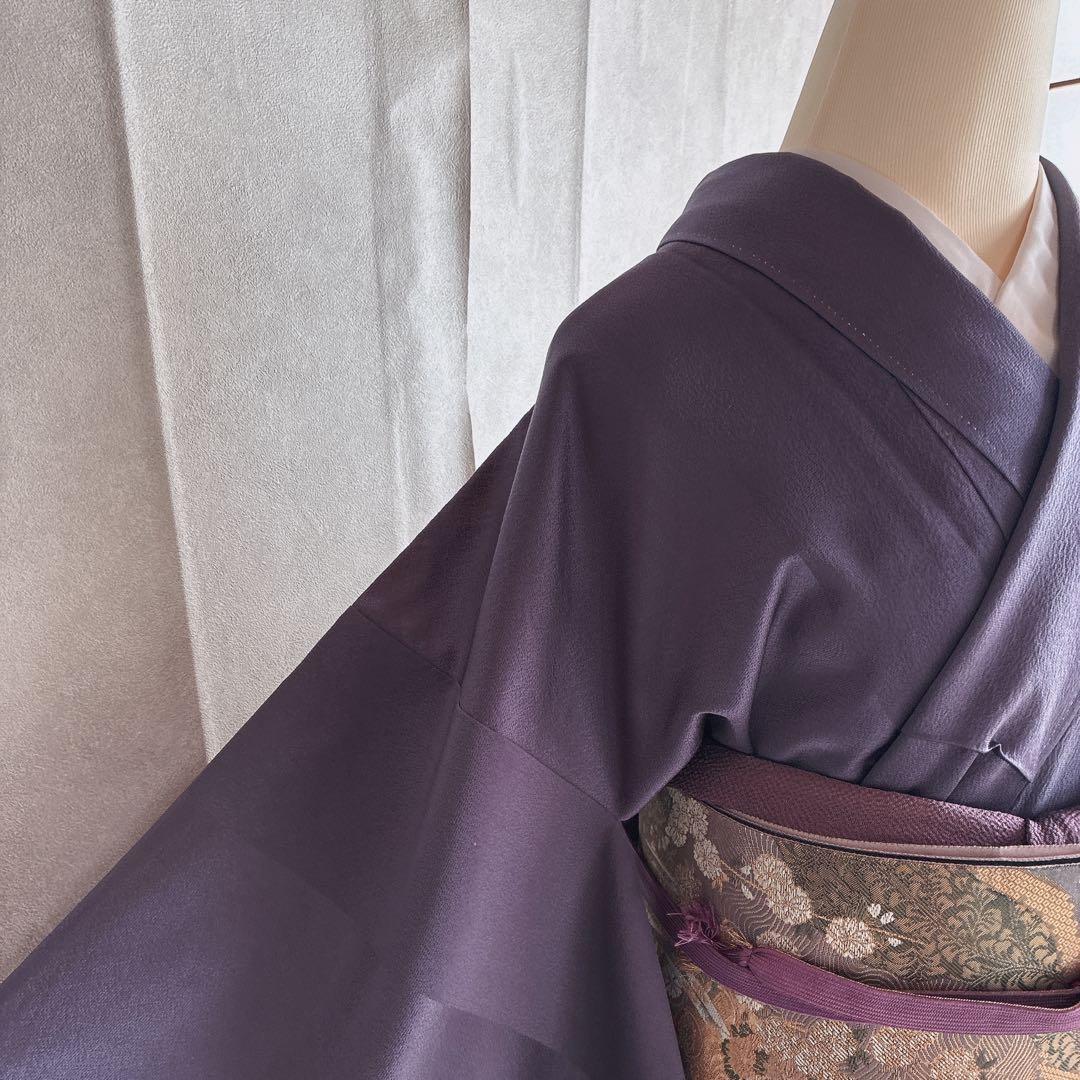 付け下げ フルセット 着物 正絹 鳳凰 凛と紫 訪問着 G9 - メルカリ