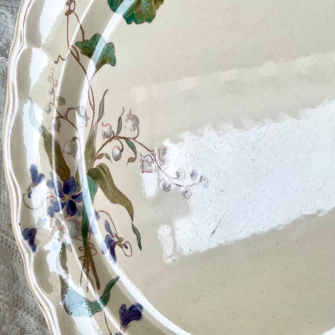 レア】ロンシャン すみれ&すずらんプレート①フランスアンティーク菫