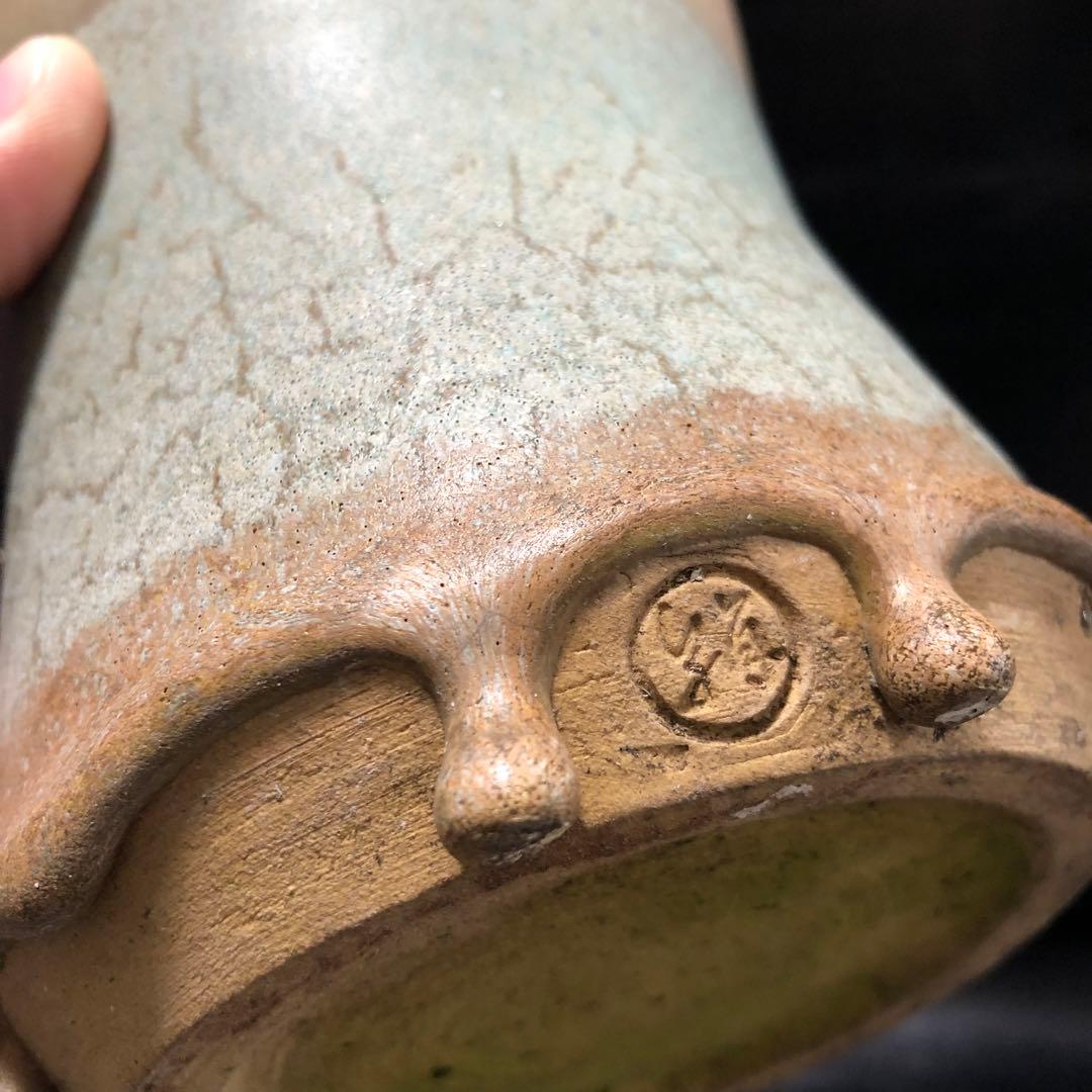 美しい古美術◼️蔵の裏からかなり雰囲気のある蓋のある花瓶のような謎