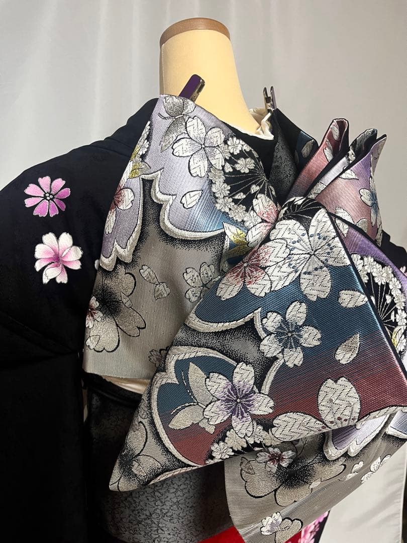 美おり】FR52151 振袖 正絹 振袖フルセット 7点セット 成人式 黒