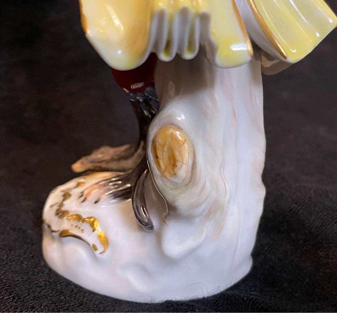 美品 】マイセン 猿の楽団 ホルン レモンイエロージャケット1級品