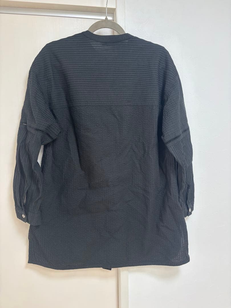 ヤッコマリカルド ピンタック バンドカラー チュニック ブラウス タイ製