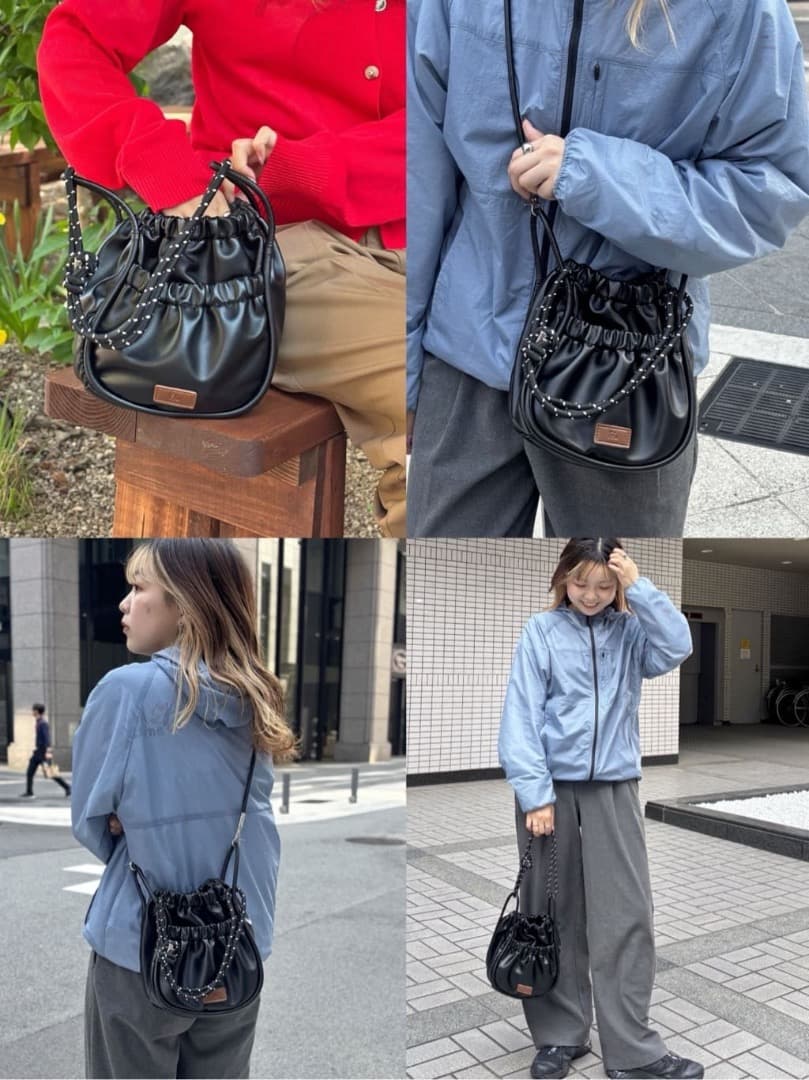 CPCM FUKA'S企画 PUパラコードギャザーミニショルダーバッグ ブラック