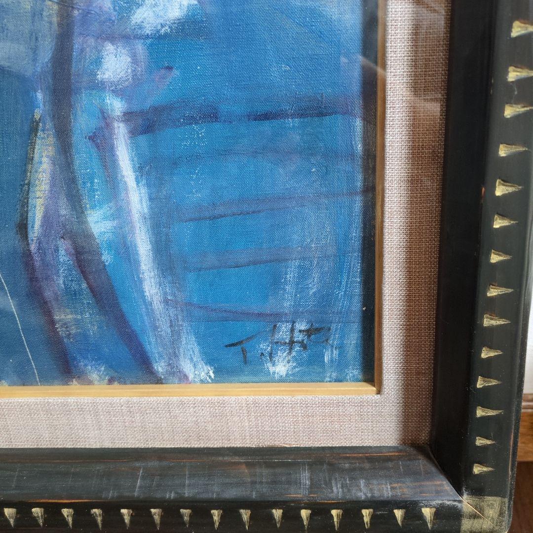 油絵(青い馬)保手浜たかしさん作 - メルカリ