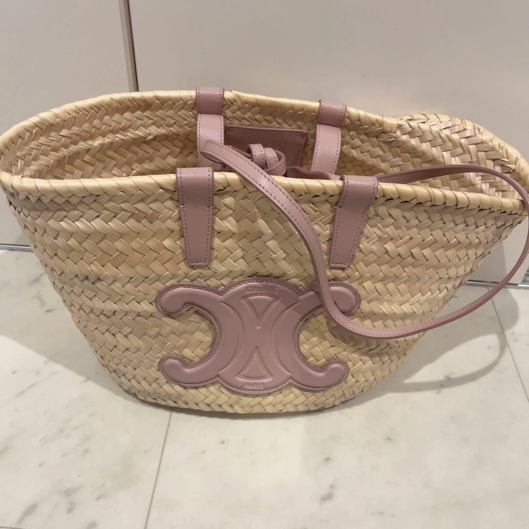 CELINE セリーヌ ティーン トリオンフ パニエ ラフィア＆カーフスキン 楽天市場】CELINE セリーヌ かごバッグ Teen Triomphe ティーン