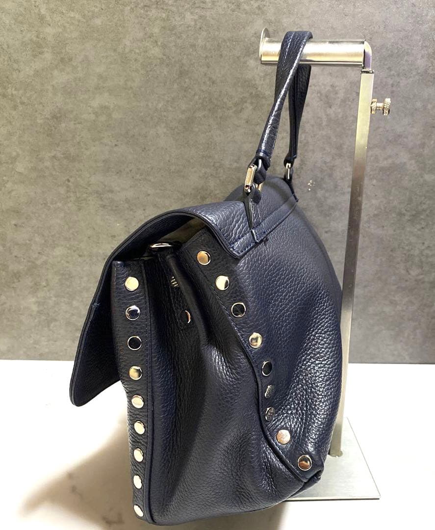 ✨未使用に近い✨ zanellato レザーサッチェルバッグ スタッズ