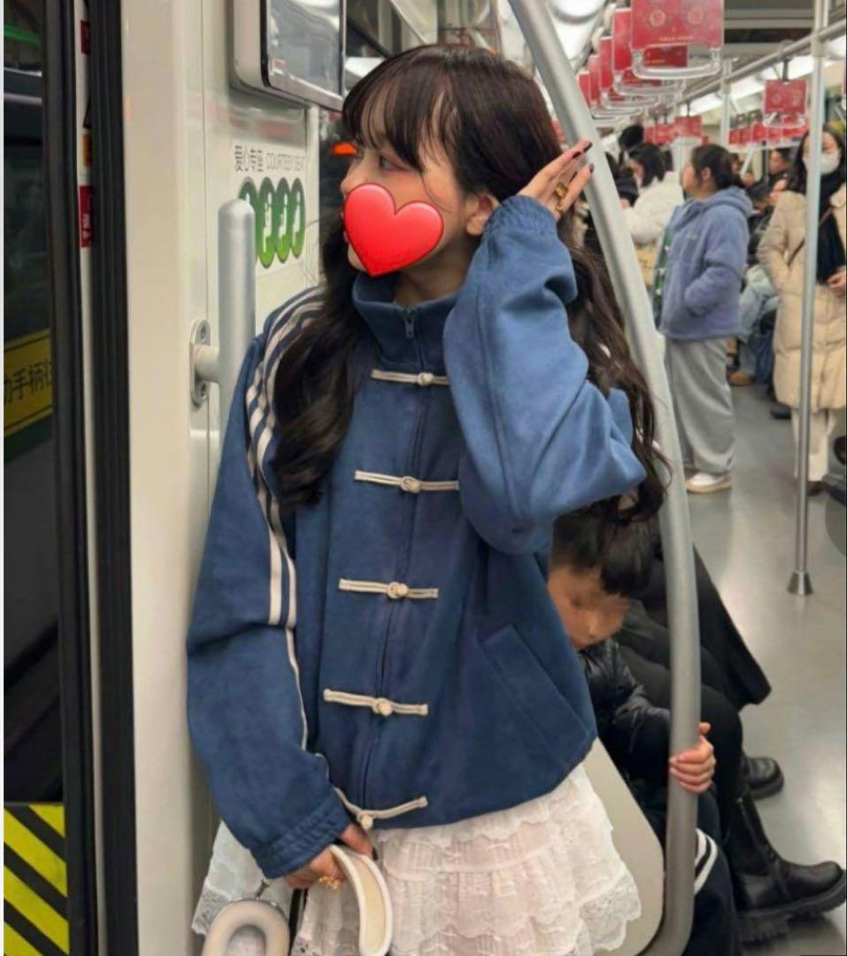 新品 アディダス 中国限定 蛇年 トラックジャケット 青色 男女兼用 XS