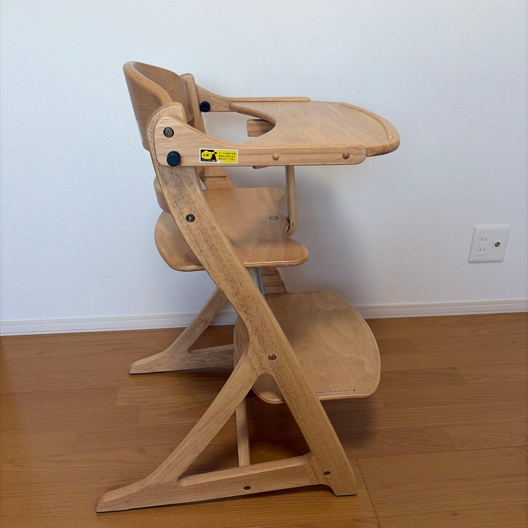 美品 大和屋すくすくチェアスリムプラステーブルガード付ハイチェア