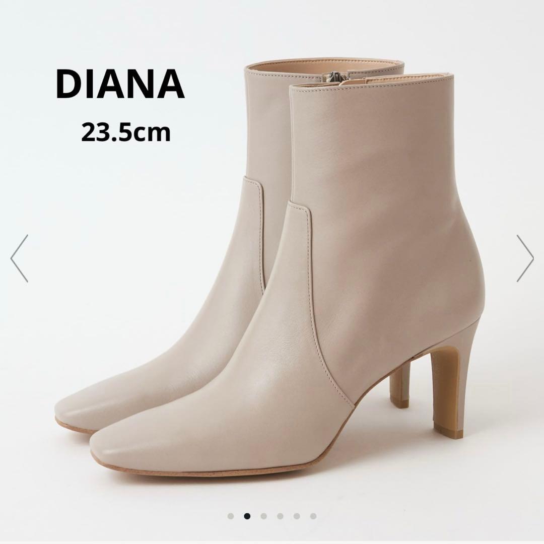 美品 DIANA ダイアナ スクエアトゥ シンプルショートブーツ 23.5cm
