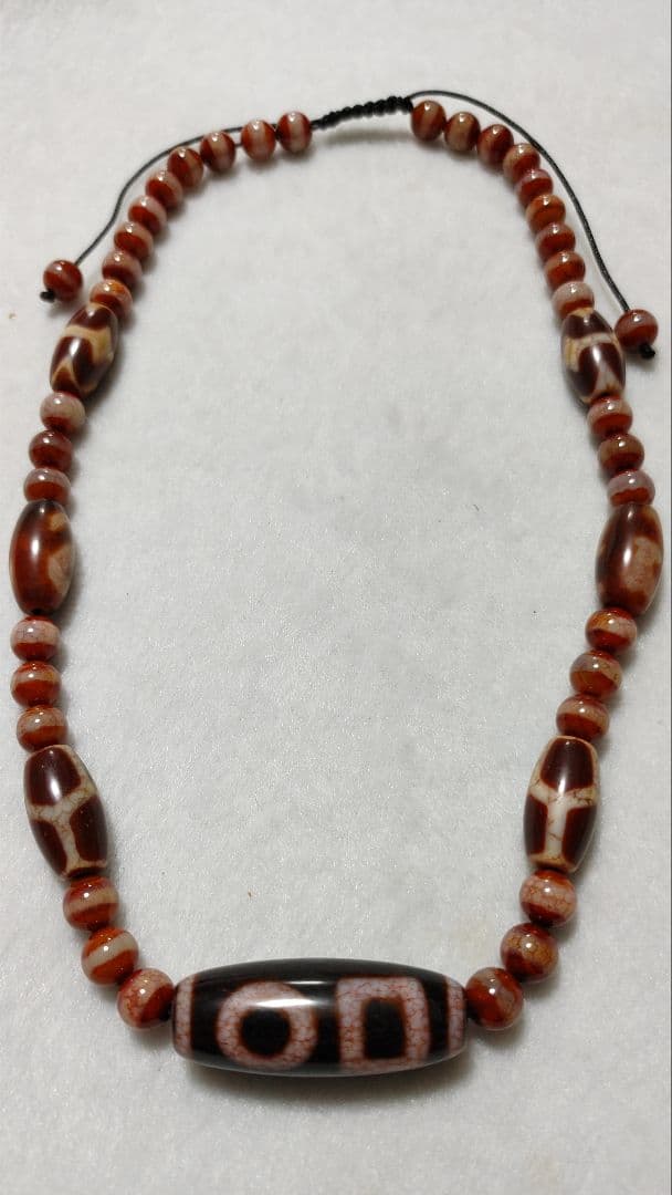 ✳️台湾上肯製亀甲赤龍紋天珠*赤龍紋天珠玉*奈留島水晶本物瑪瑙鑑別