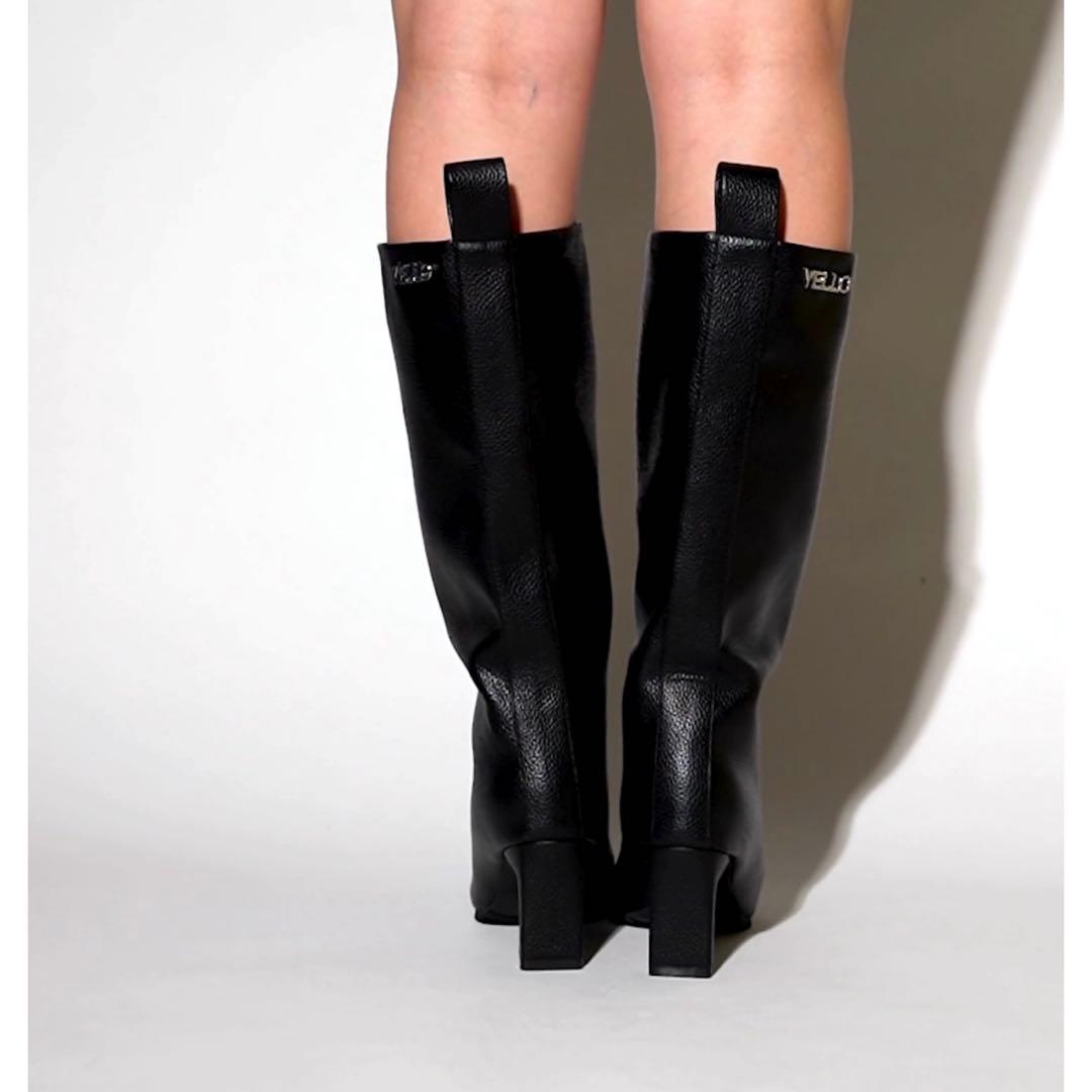 イエロ　YELLO ノワール　ロングブーツ　黒　22.5cm