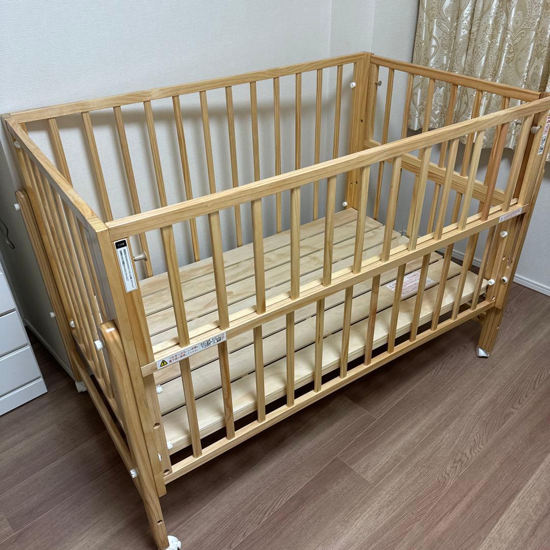 ベビーベッド トール Wオープン 大和屋 ナチュラル yamatoya - メルカリ