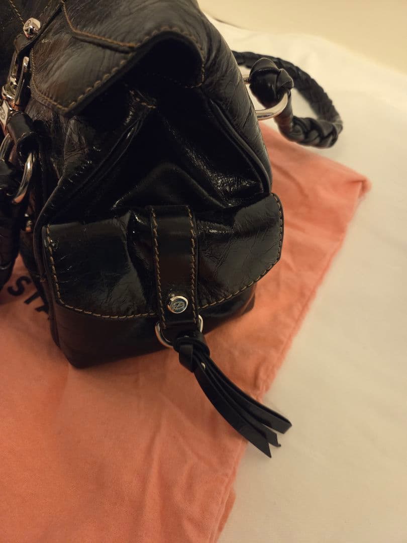 francesco biasia ハンドバッグ レザー 黒 編みこみ y2k - メルカリ