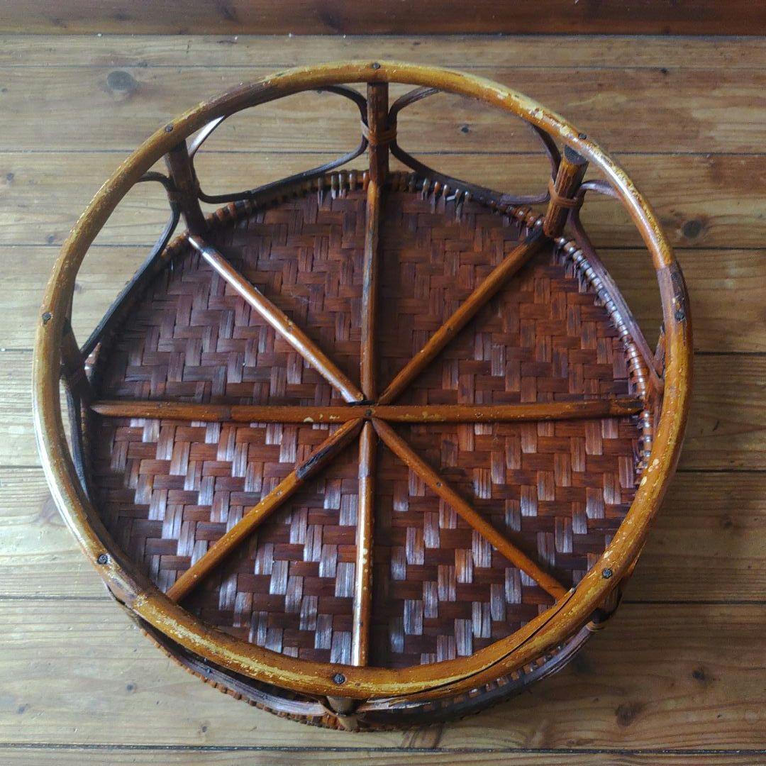 カントークテーブル 籐ラタンローテーブル 直径約46㎝×高さ約20㎝