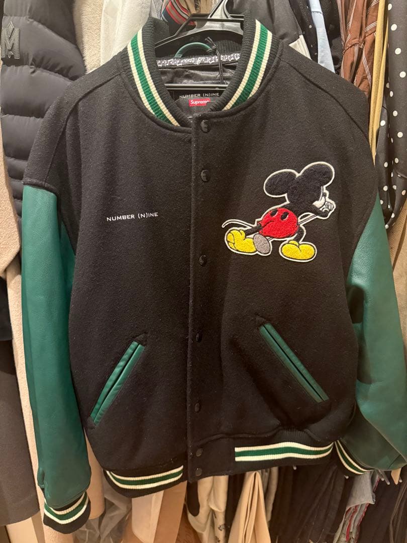 NUMBER (NINE) x Supreme スタジャン L Supreme Number (Nine Mickey Varsity Jacket Black Size Small | eBay