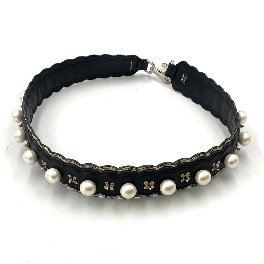 《未使用級》フェンディ ストラップユー ショルダーベルト パール パイソン 本革