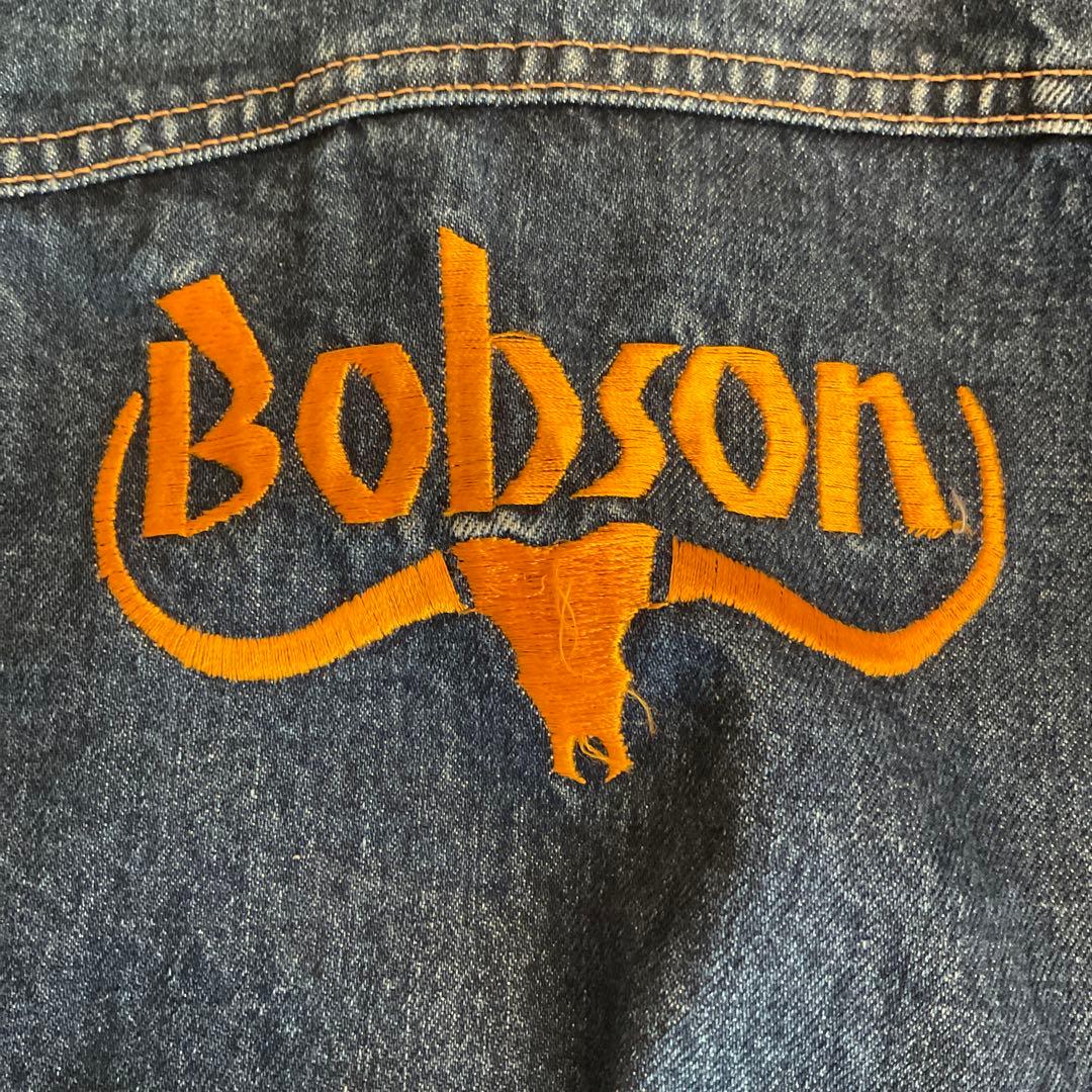 BOBSON ボブソン キッズ デニム ジャケット Gジャン 刺繍入り - メルカリ