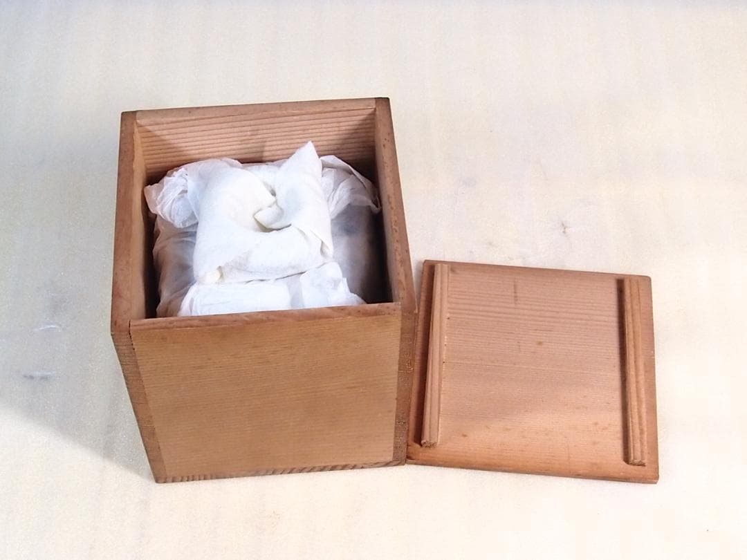 未使用】九谷焼 九谷陶香作 角福 福寿 香炉 染付 人物/小紋 茶道具/香