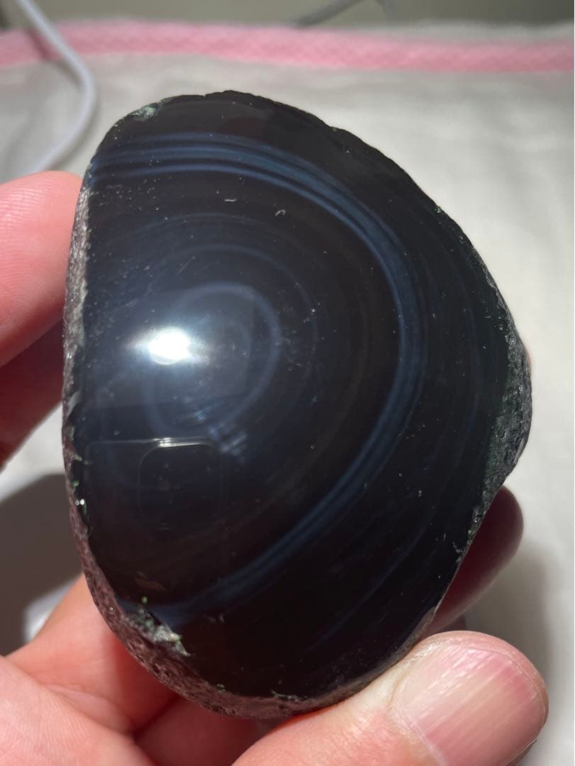 研磨品 十勝石玲瓏 ブルー＋ブラウンゴールド両面磨き レインボー