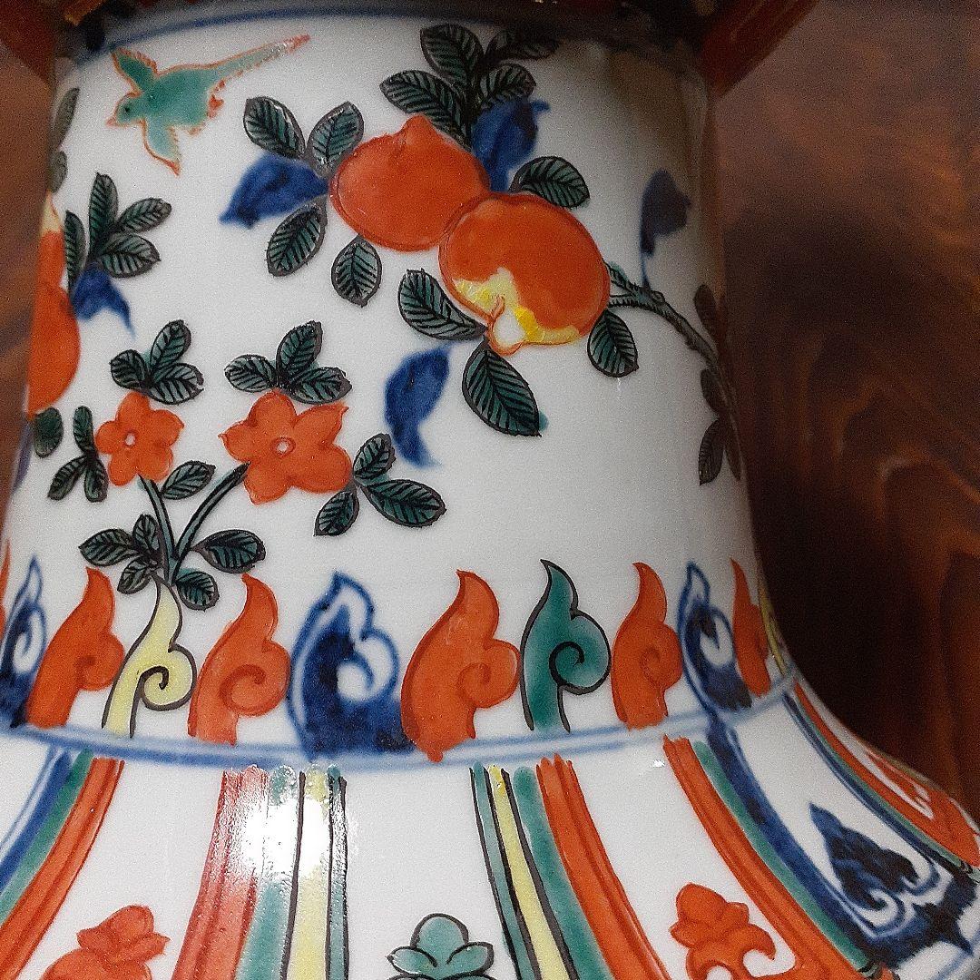 中国大明万暦年製尊形大花瓶 - メルカリ