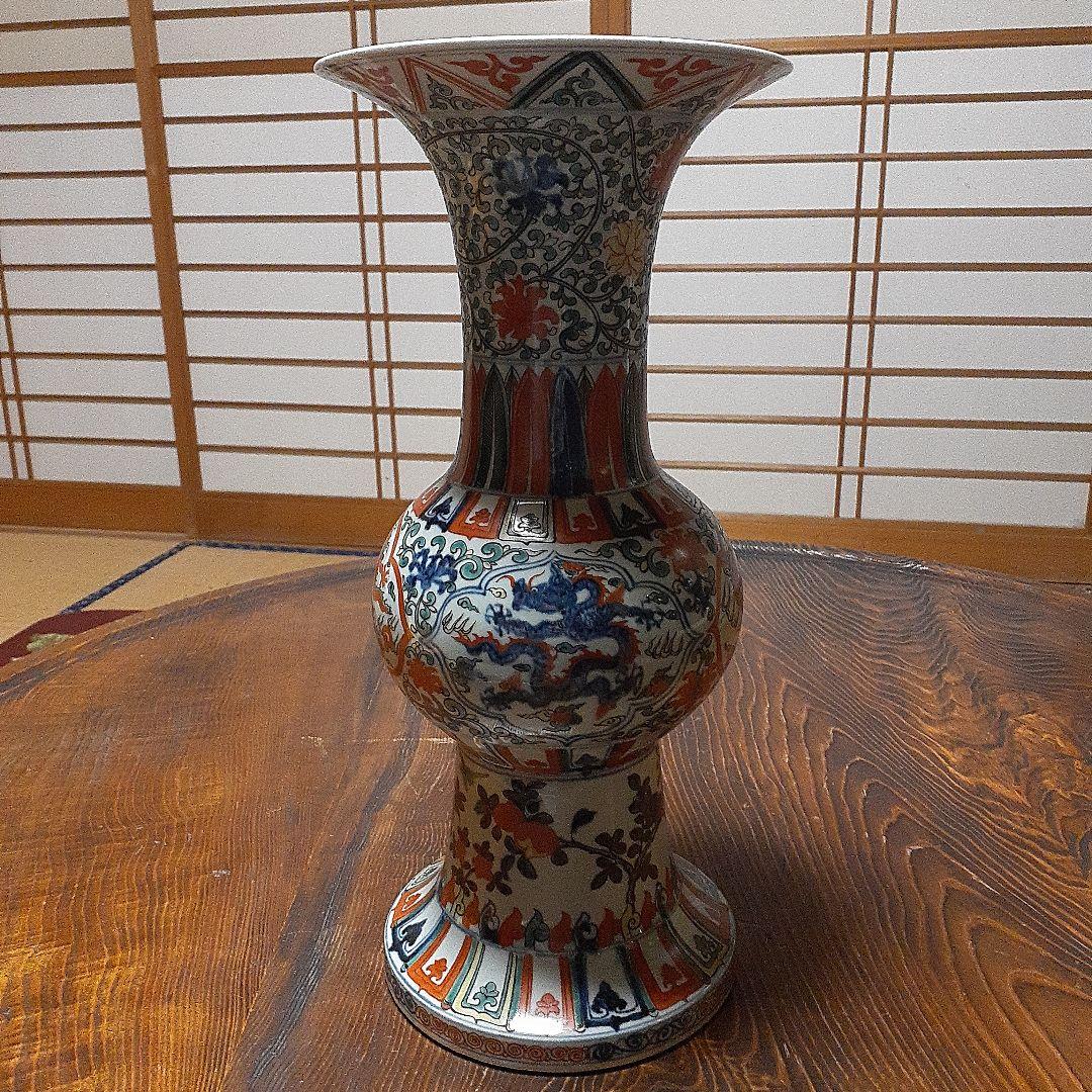 中国大明万暦年製尊形大花瓶 - メルカリ