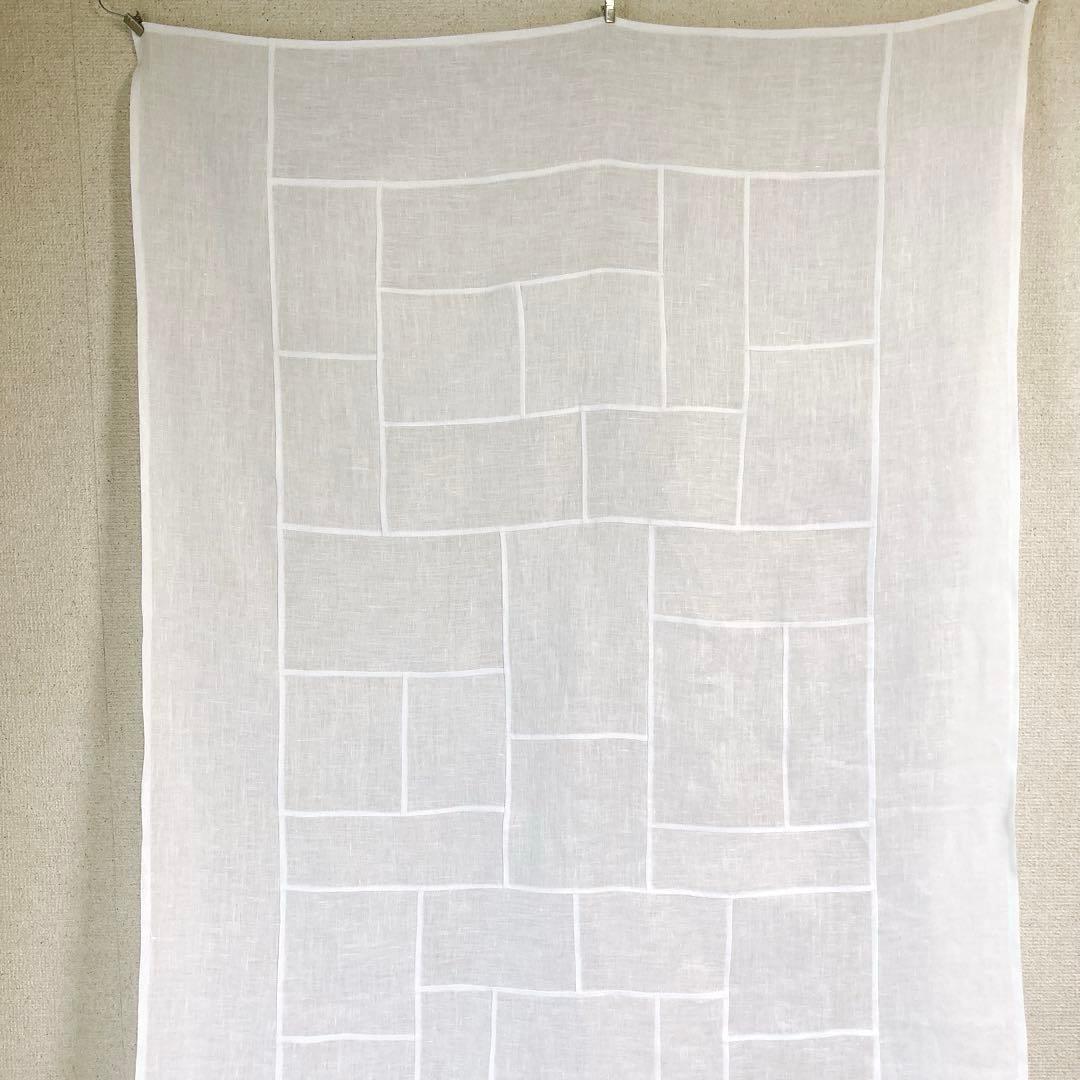 ポジャギ　150×80 ホワイトリネン　No.195 新品ハンドメイド・手芸 - ポジャギ 150×80 ホワイトリネン No.195