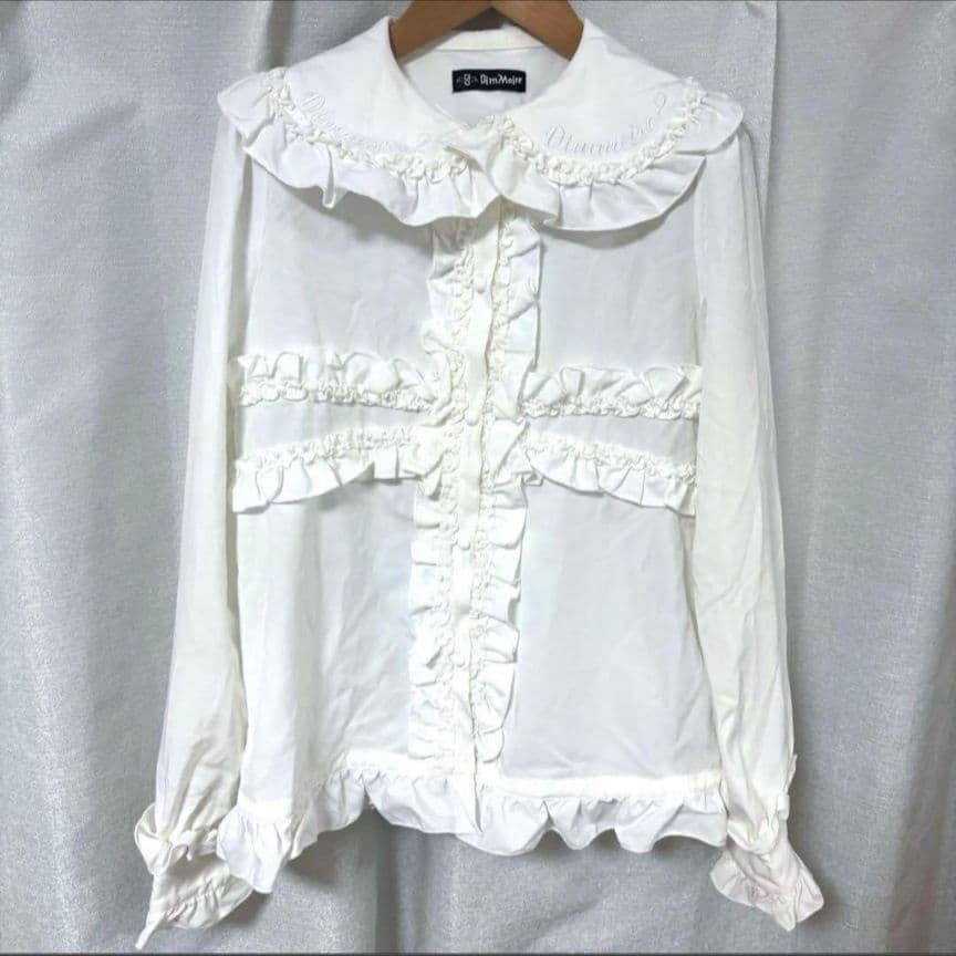 DimMoire 十字フリルブラウス White Mサイズ - メルカリ