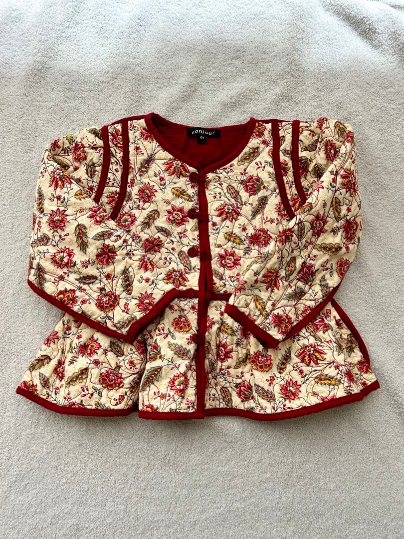bonjour diary リバーシブルキルティングペプラムジャケット　4y セール】2way reversible quilting boa jacket / 2WAYリバーシブル