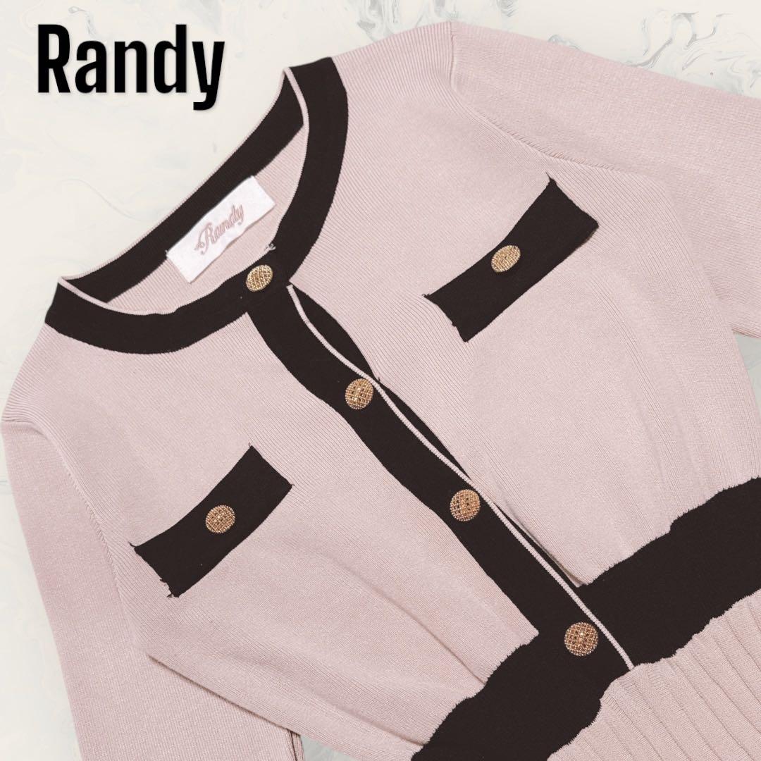 未使用】 Randy バイカラー プリーツ ニット ワンピース - メルカリ