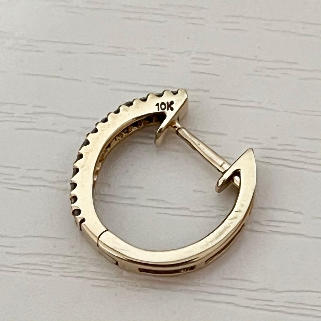 AVALANCHE (アヴァランチ) 10K YG 天然ダイヤモンドフープピアス