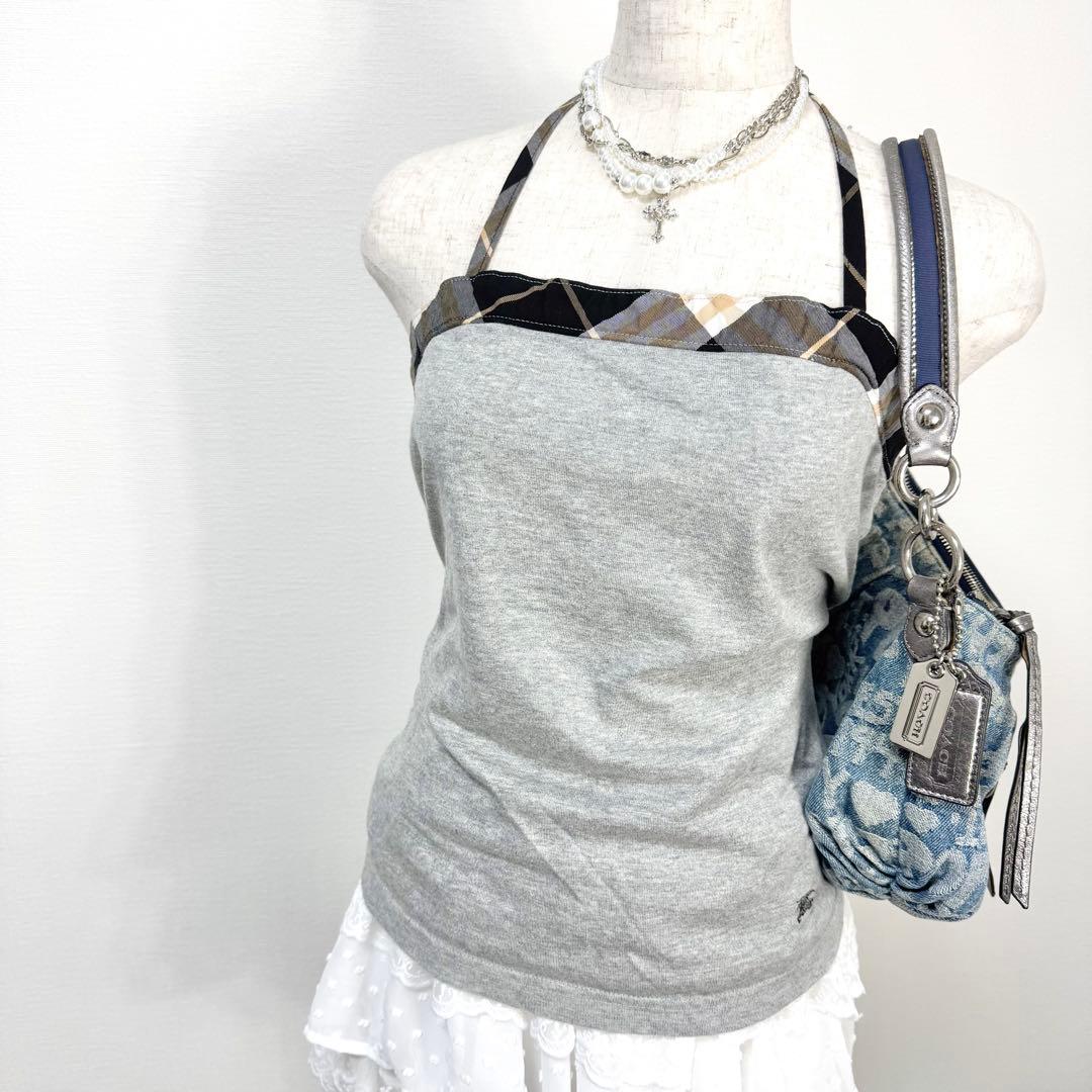 y2k✨️ BURBERRY BLUE LABEL ホルターネック トップス - メルカリ