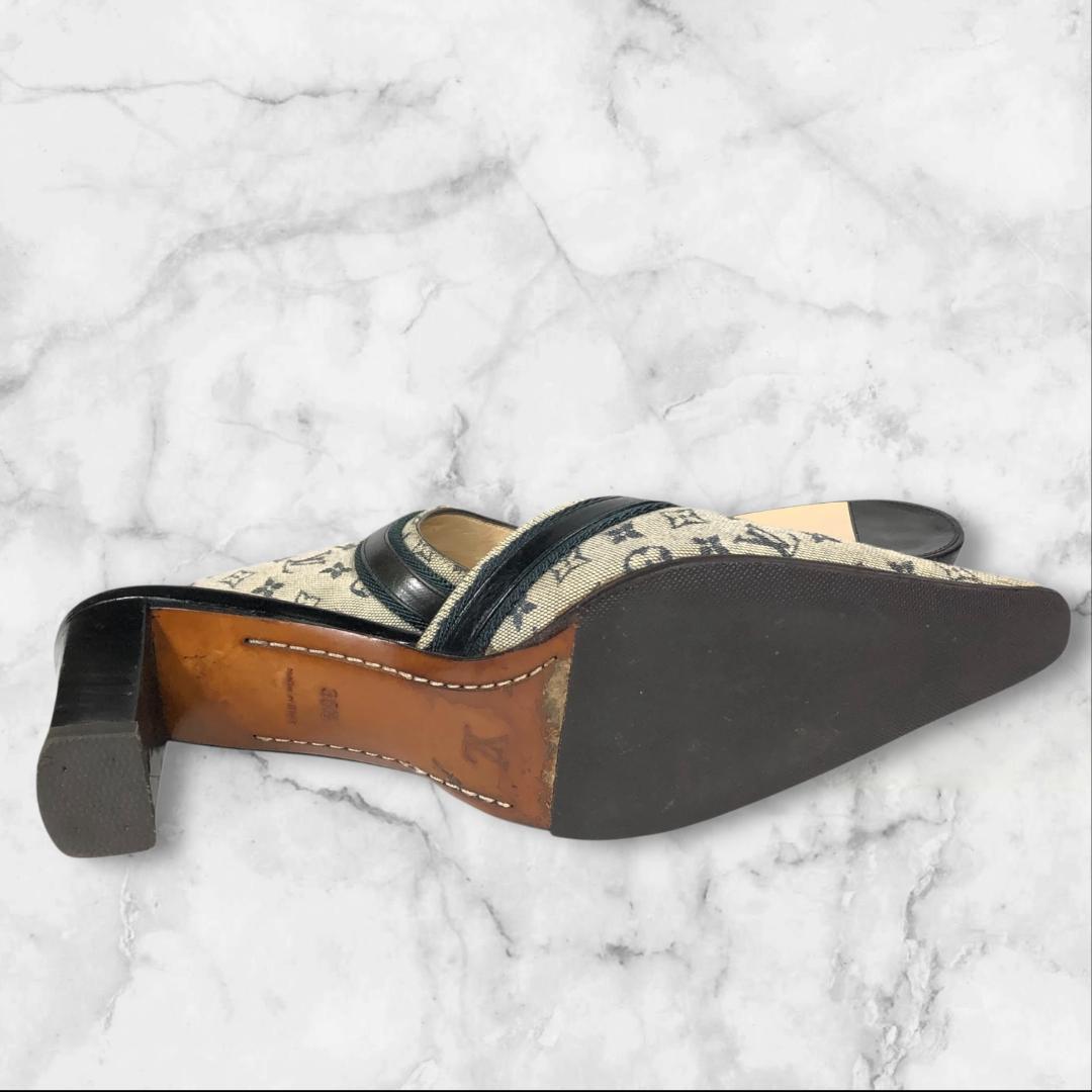 ルイヴィトン 靴 24.5cm モノグラムミニ ミュール パンプス サンダル