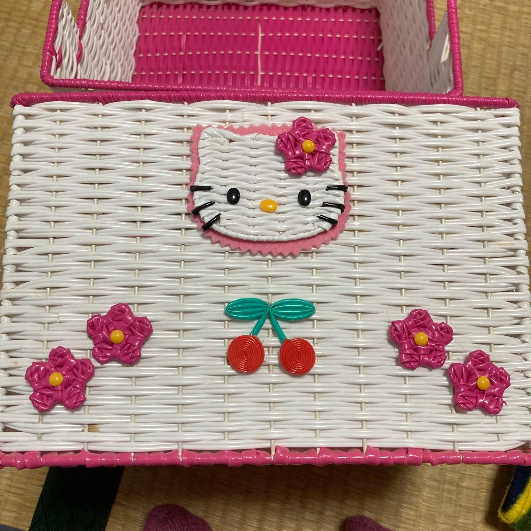 美品 激レア キティ ビニール編み 収納ケース 2点 - メルカリ