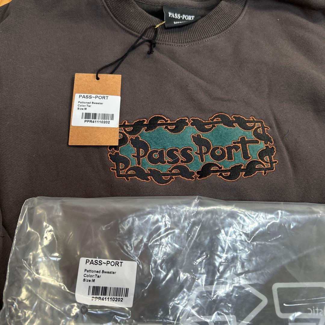 新品未使用 pass port 刺繍スウェット ブラウン