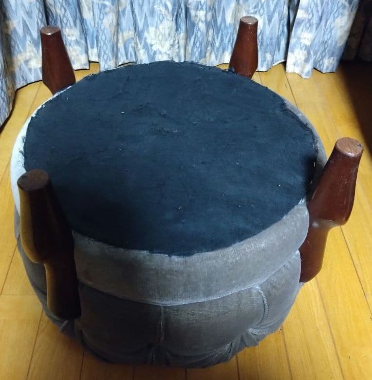 maruni マルニ木工 ベルサイユシリーズ オットマン 丸椅子 ベロア グレー