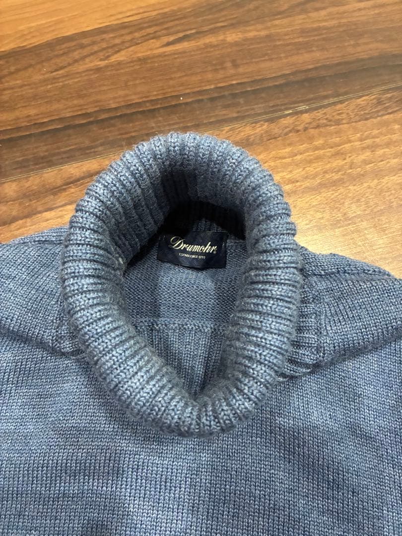 Drumohr ドルモア 8ゲージ タートルネック 46 グレイッシュブルー Drumohr ドルモア 8ゲージ タートルネック 46 グレイッシュブルー