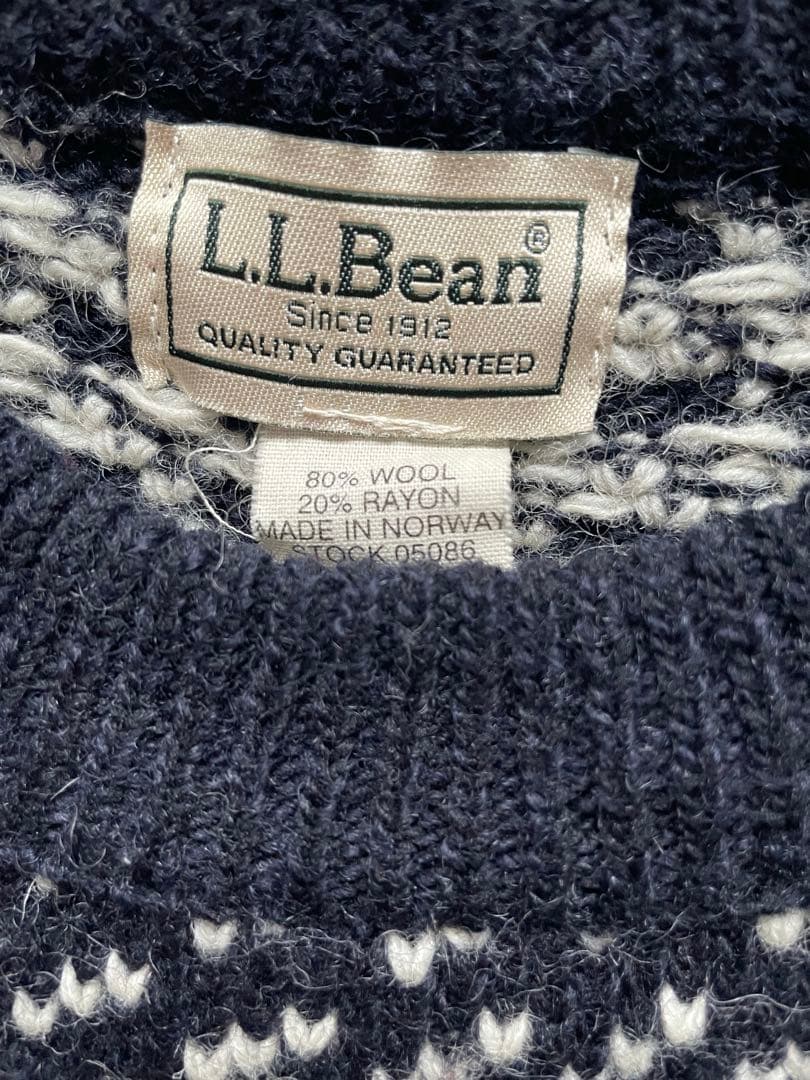 80s L.L.Bean バーズアイニットセーター X-LARGE 在原みゆ紀