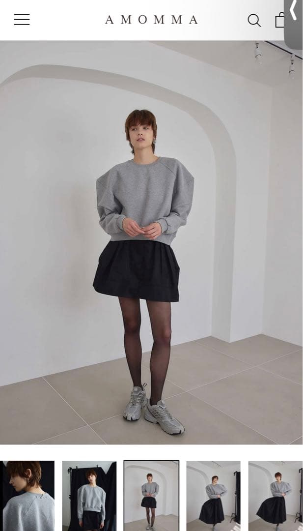 AMOMMA パフスリーブスウェット グレー 金子綾 着用 - メルカリ