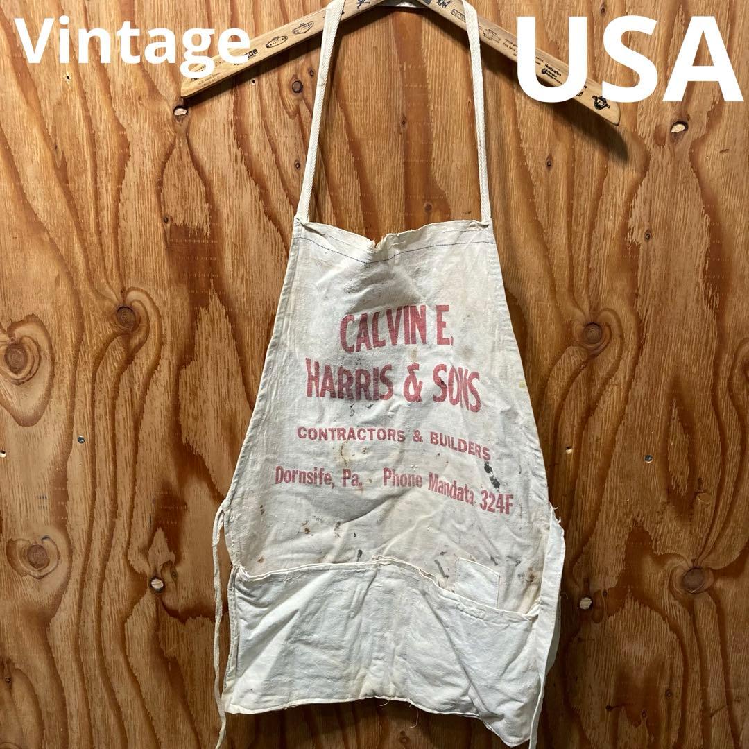 US仕入れ ヴィンテージ ネイルエプロン キャンバスワークエプロン