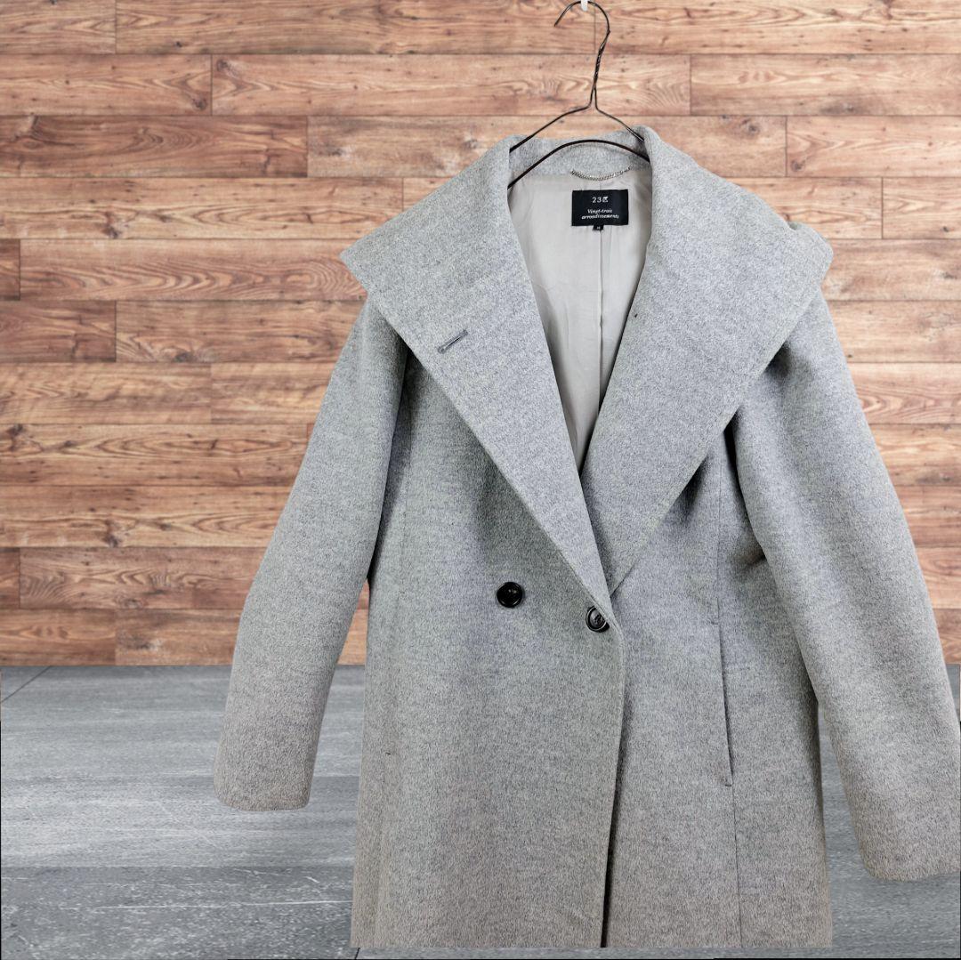 23区 サイズ38 ウールアンゴラ ビーバー フーデッド コート - メルカリ