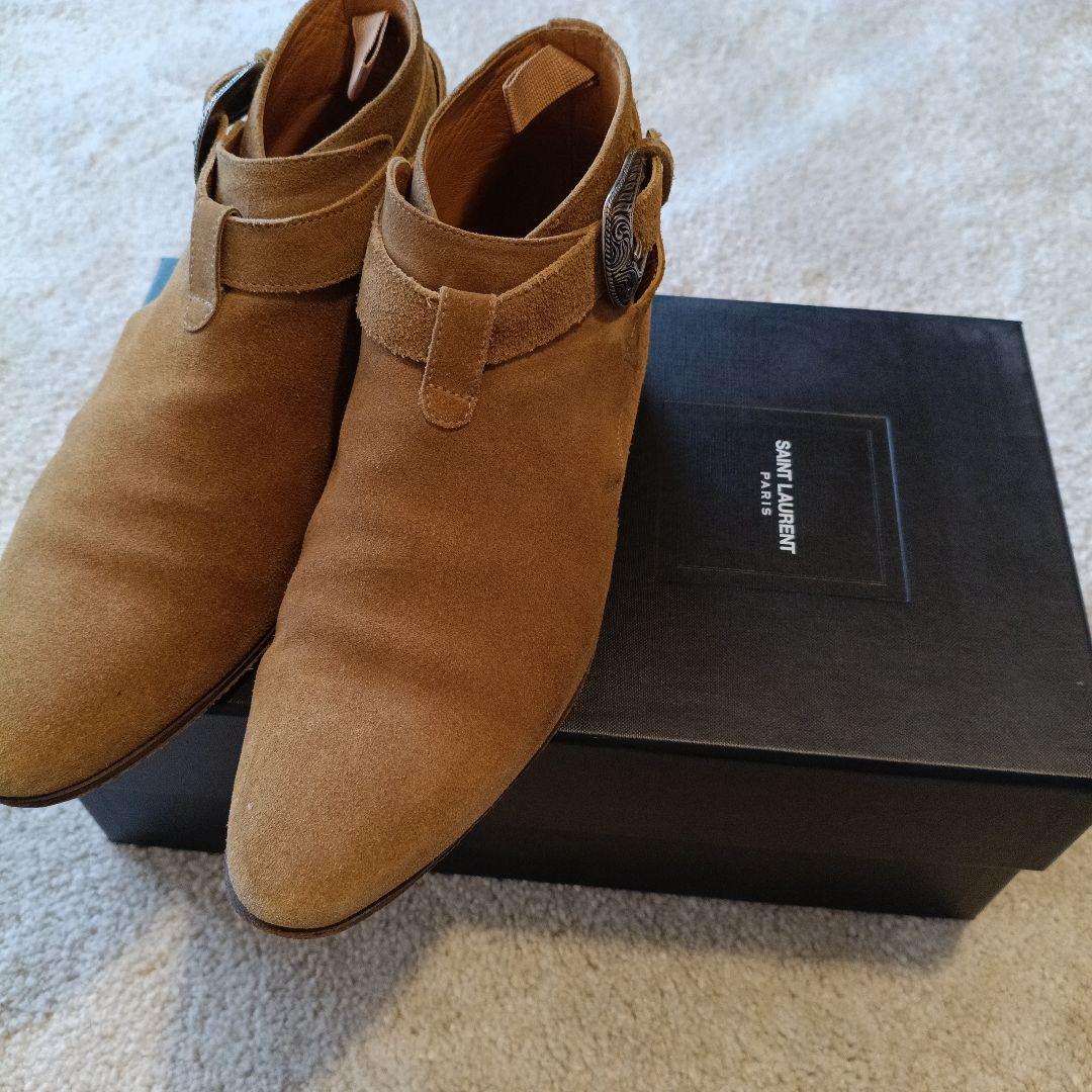 カ*ノ様 サンローラン クロップド ウエスタン ジョッパーブーツ スウェード カ*ノ様 サンローラン クロップド ウエスタン ジョッパーブーツ